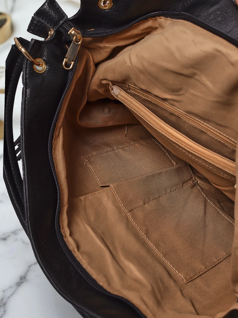 Дамска чанта Atena Nero – елегантна черна чанта от екологична кожа