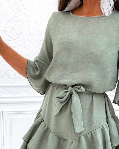 Royalfashion Ленена дамска мини рокля