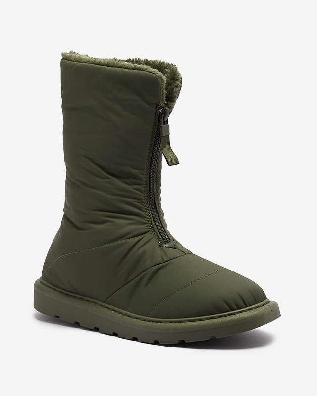 Тъмнозелени дамски ботуши a'la snow boots Tirigga- Footwear