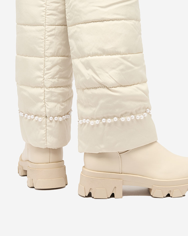 Royalfashion Дамски ботуши Ameroe в кремав цвят