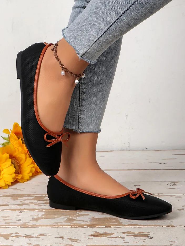 Royalfashion Дамски балерини с блестящи елементи и панделка Aramie