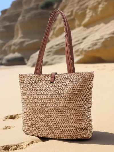 Royalfashion Голяма дамска чанта от слама