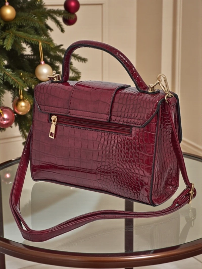 Лакирана малка дамска чанта от еко кожа Orlina