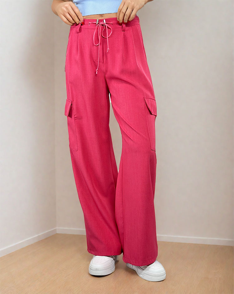 Royalfashion Дамски широки панталони с джобове