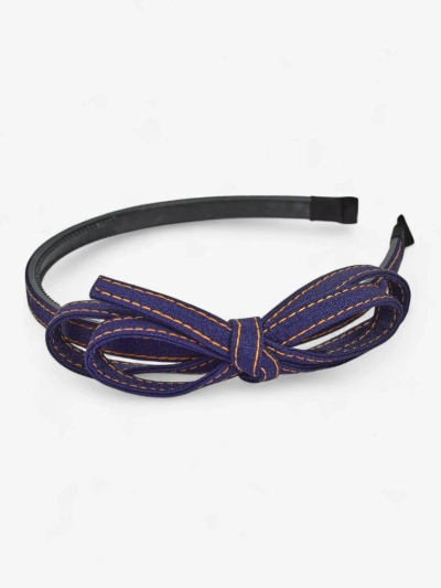 Royalfashion Лента за коса с панделка в дънков стил