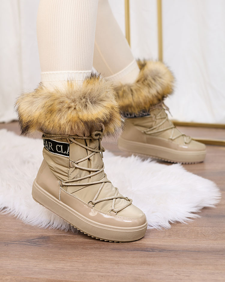 Royalfashion Светлокафяви ботуши a'la snow boots за жени Gomllo