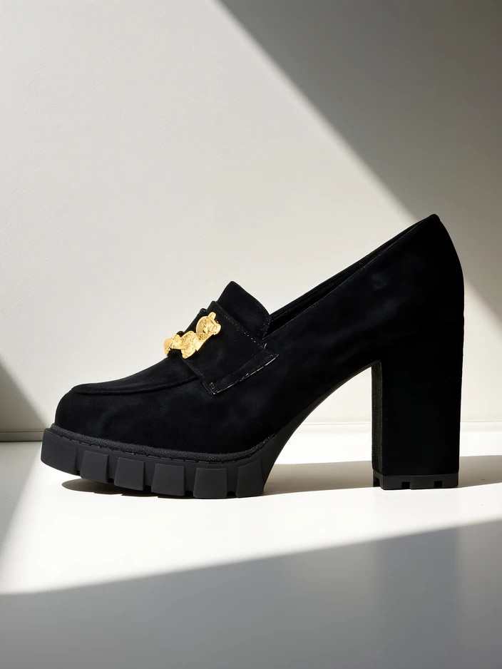 Зашеметяващи черни обувки на ток от велур, елегантни и модерни