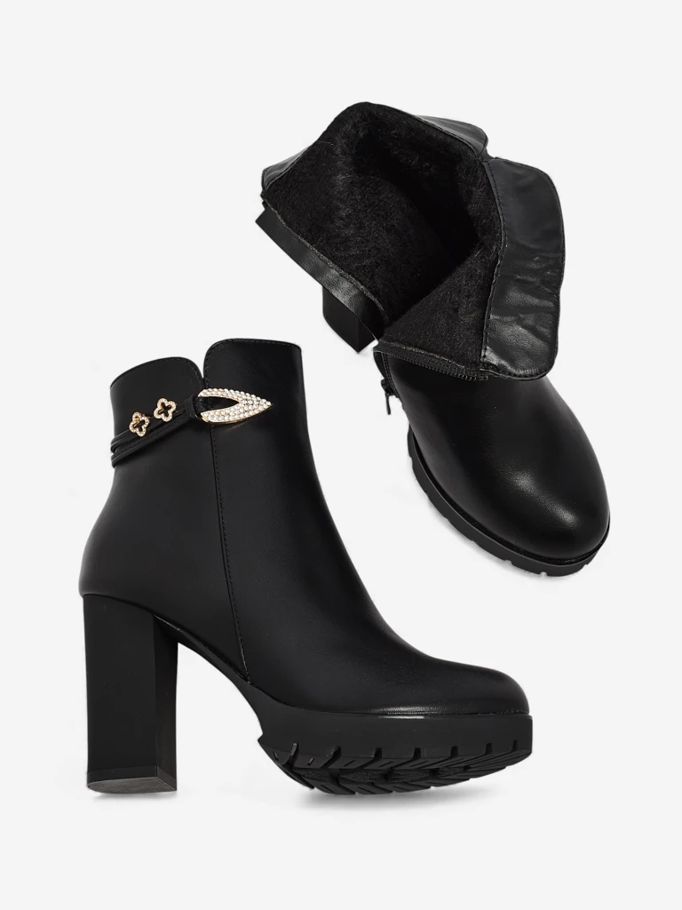 Дамски боти от еко кожа на ток Sylvar