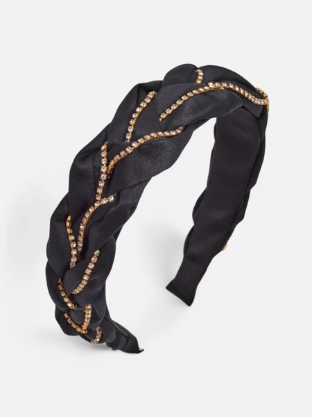 Royalfashion Лента за коса с плитка, украсена с цирконии