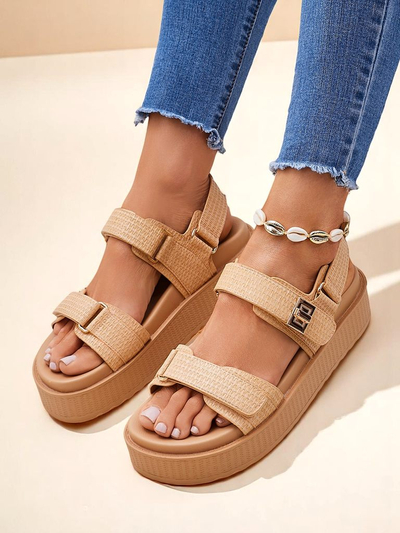 Дамски сандали на платформа Royalfashion Бежови Lavinia – удобно лято