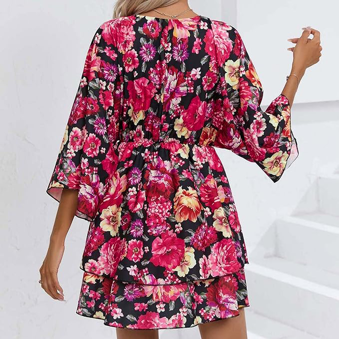 Royalfashion Дамска мини рокля с оригинален десен