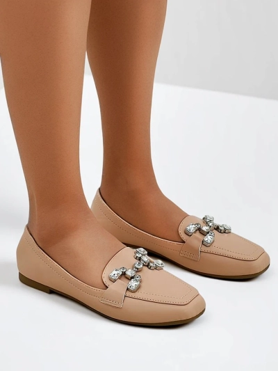 Royalfashion дамски мокасини с камъни Лесила