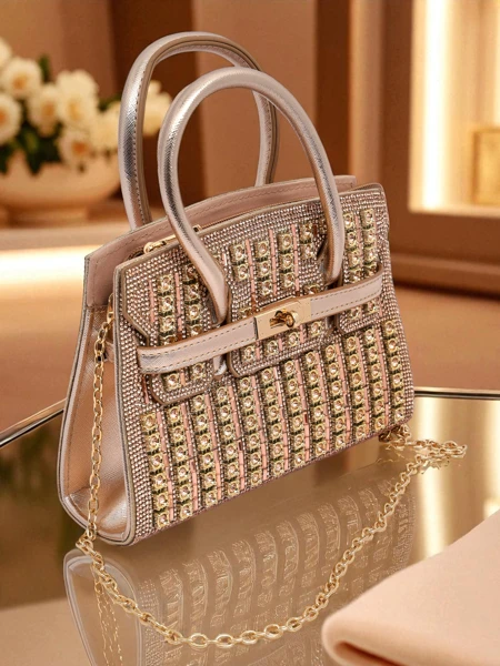 Royalfashion Дамска чанта тип клъч с цирконии Seren Voux