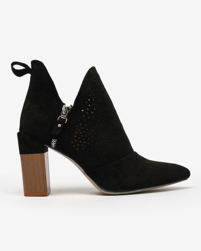 Royalfashion Черни дамски ботуши с висок ток Swerros