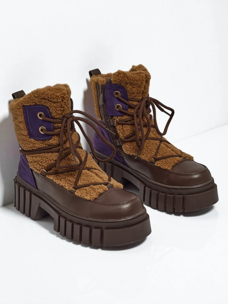Дамски боти работни с пух Cindora