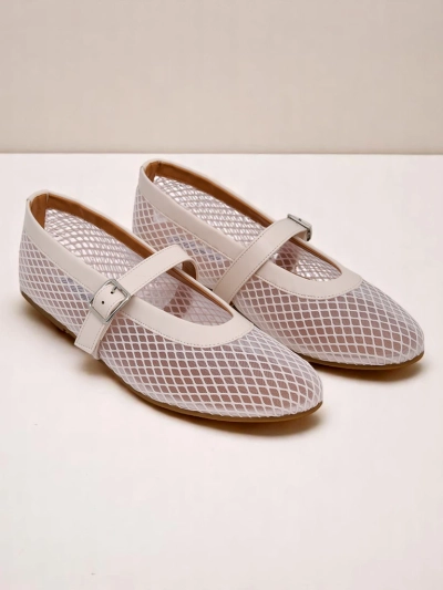 Royalfashion дамски ажурни балеринки с каишка Naommi