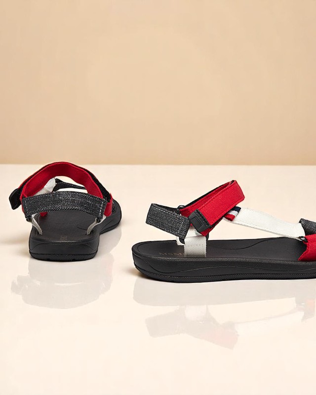 Дамски сандали Luna Червено и черно Синтетични за лятото