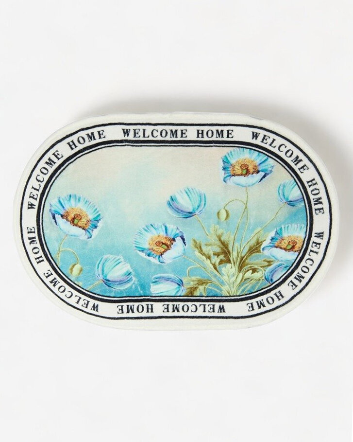 Royalfashion Цветна изтривалка за врата с цветя 40x60