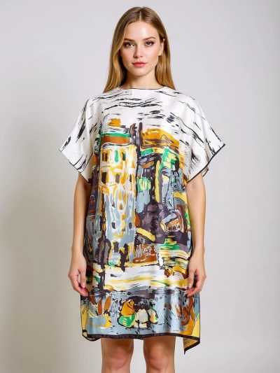 Рокля парео Kalypso Royalfashion, многоцветна до коленете, универсална