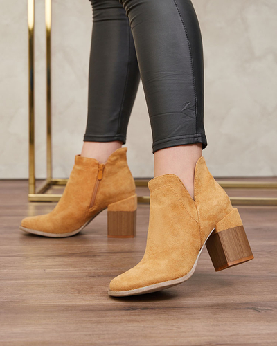 Royalfashion Дамски ботуши на ток Ricteas Camel