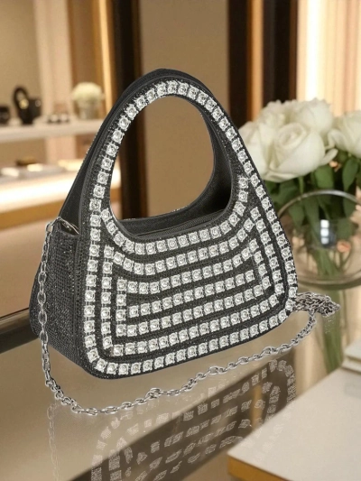 Royalfashion Дамска чанта тип плик с цирконии Myra Quill