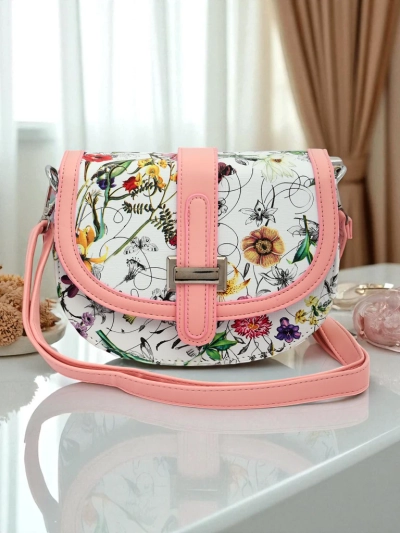 Royalfashion Малка дамска чанта от еко кожа с цветя Ori Elle