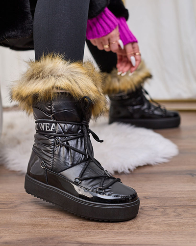Royalfashion Черни ботуши a'la snow boots за жени Gomllo