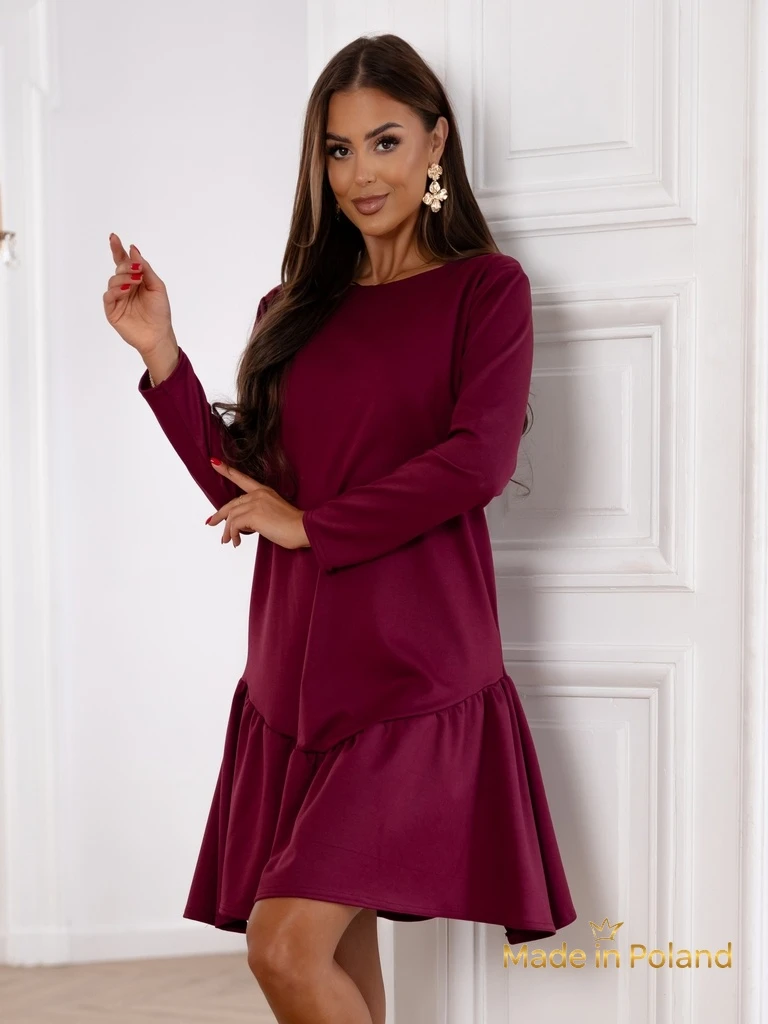 Дамска мини рокля с волан