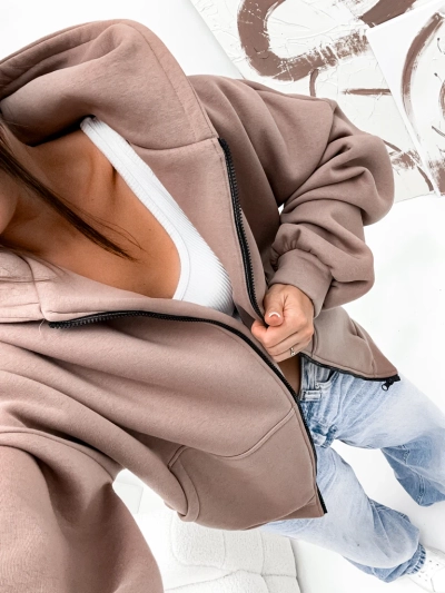 Royalfashion Дамски памучен ватиран суитшърт butterfly