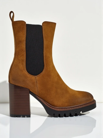 Дамски боти от еко велур на ток Soreya