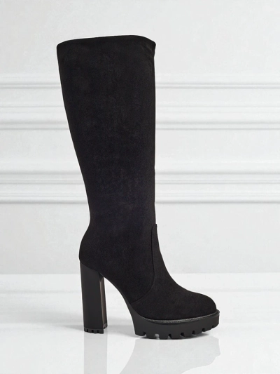 Дамски еко велурени ботуши на ток GaleNest