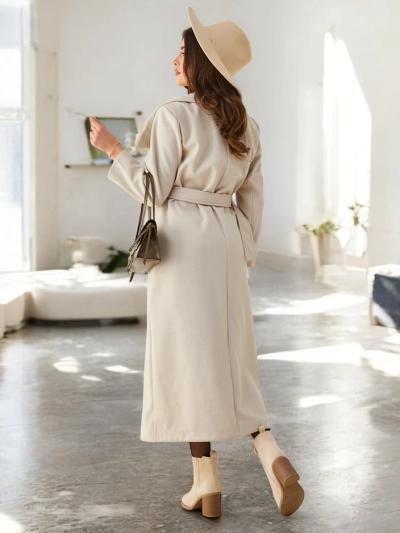 Royalfashion Дамско макси палто с връзка