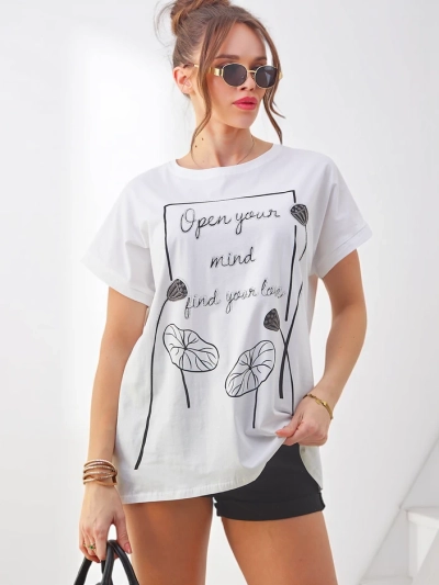 Royalfashion Дамска памучна тениска с интересен принт