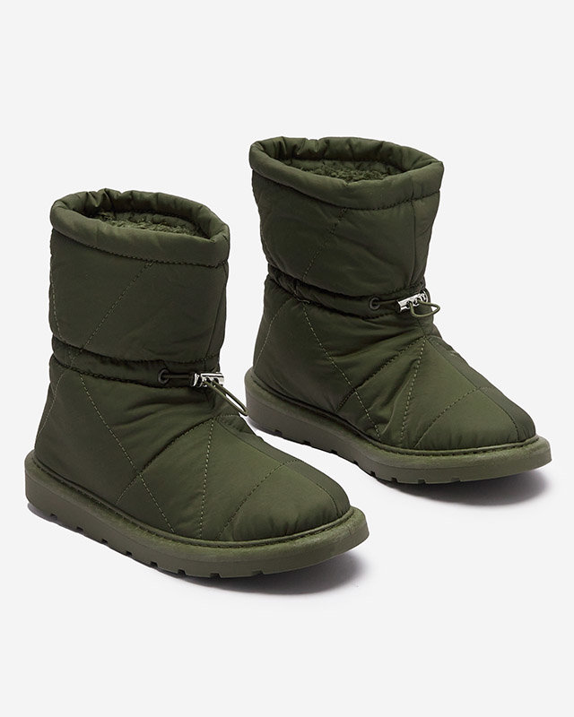 Тъмнозелени дамски изолирани ботуши a'la snow boots Kaliolen - Обувки