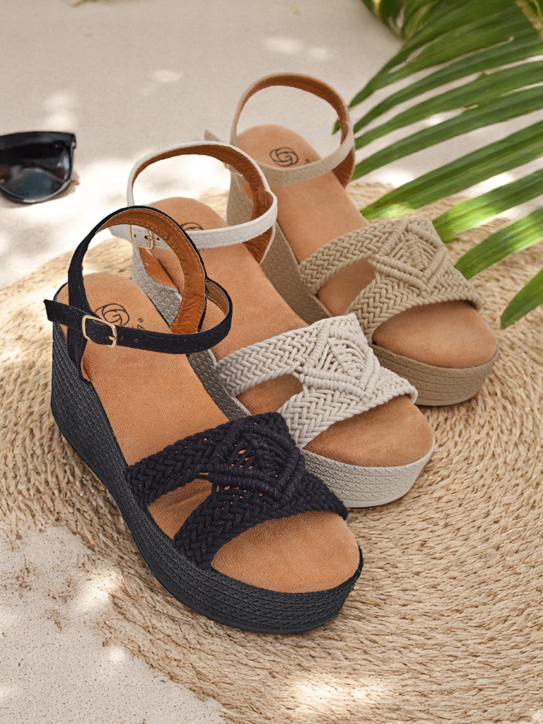 Royalfashion Дамски сандали на платформа, сплетени Sunny Day