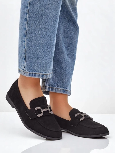 Royalfashion елегантни дамски лофери с декорация от цирконии Zante