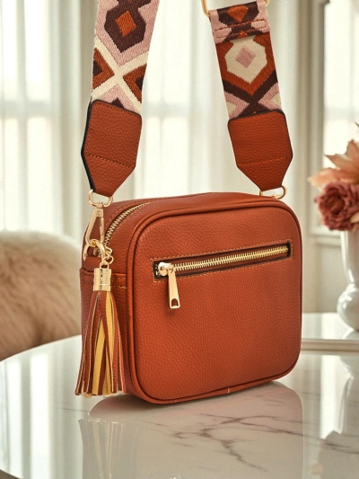 Royalfashion Малка дамска чанта от еко кожа с цветна каишка Kovi Lace