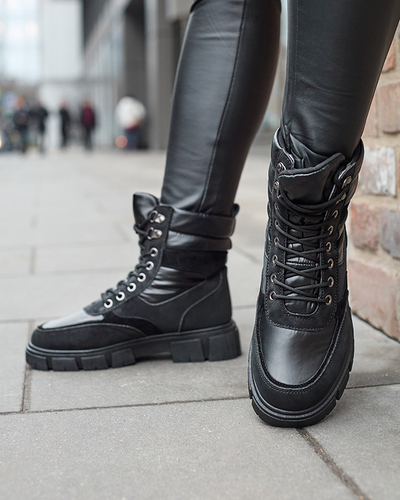 Черни дамски изолирани ботуши Kasemi- Footwear