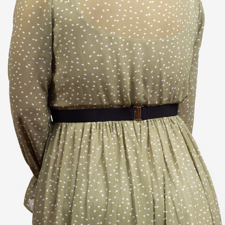 Czarny damski elastyczny pasek z zapięciem z tyłu - Akcesoria