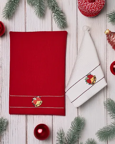 Royalfashion Коледен комплект от хавлии Щастлива Нова година