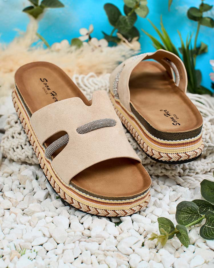 Royalfashion Дамски джапанки Orolta с цирконий