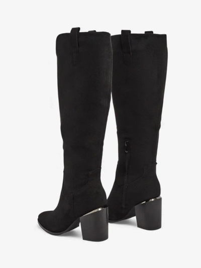 Дамски еко велурени ботуши на ток Ferrevi