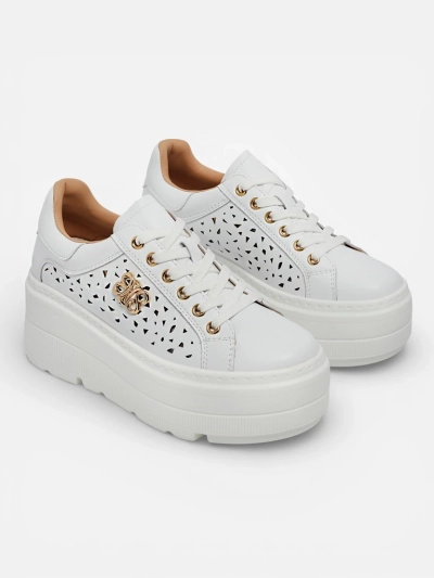 Ажурни дамски спортни сникърси от естествена кожа Atelle