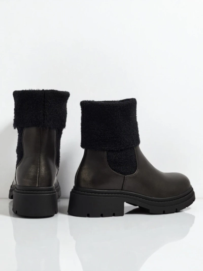 Дамски еко кожени боти с пух Kesy