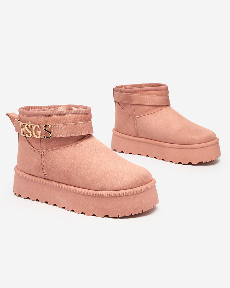 Royalfashion Светлокафяви дамски обувки a'la ботуши за сняг с орнамент Parisela