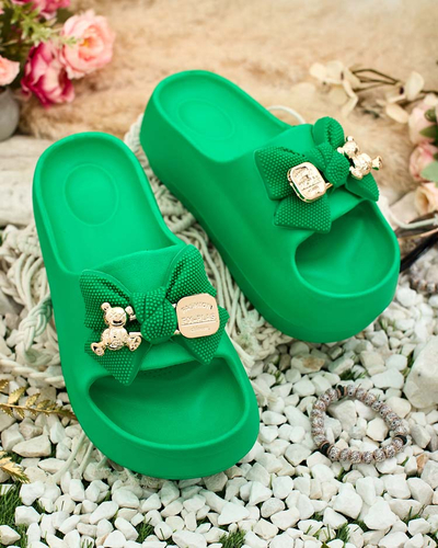 Royalfashion Дамски гумени джапанки с декоративна панделка Afeen