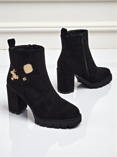 Дамски боти от еко велур на ток Bearr