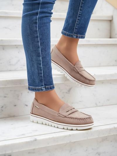 Luna Елегантност на бежови мокасини от еко кожа