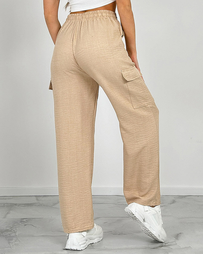 Royalfashion Дамски широки панталони с джобове