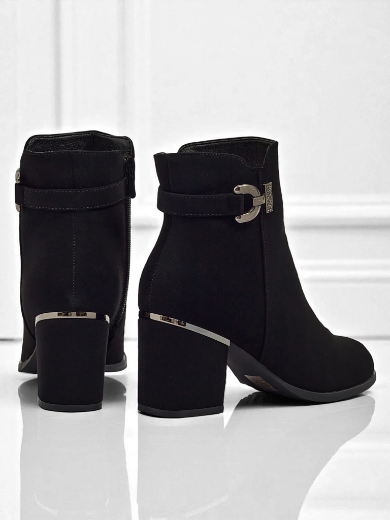 Дамски еко кожени боти до глезена на ток Ruvina